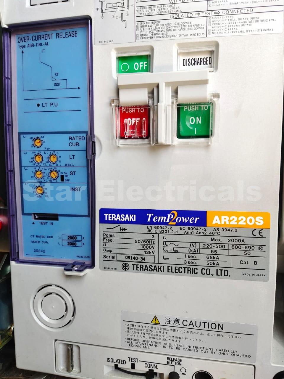 Terasaki Tempower AR220S Air Circuit Breaker Terasaki Tempower AR220S